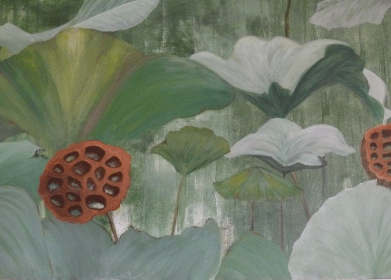 Schilderij lotusbloemen