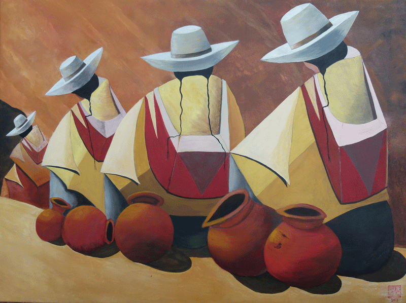 Schilderij Mexicanen